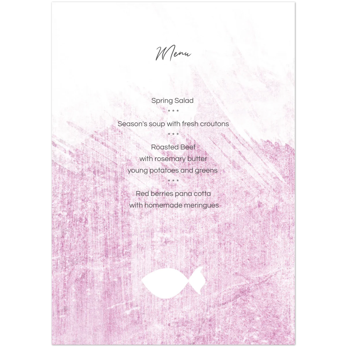 Communion Menu Cards