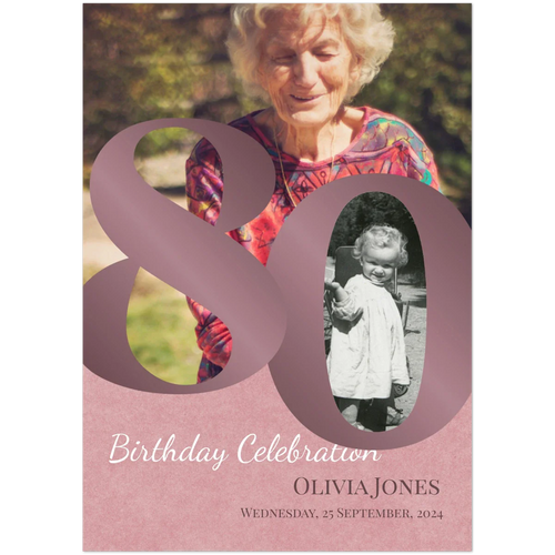 80th Birthday Invitations