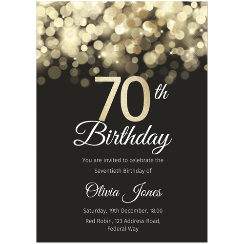 70th Birthday Invitations