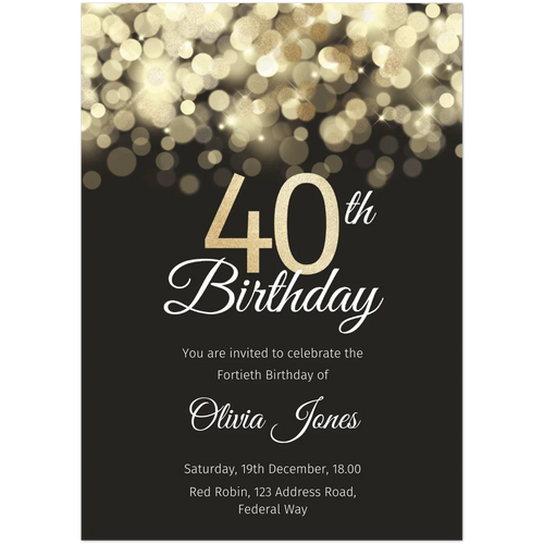 40th Birthday Invitations