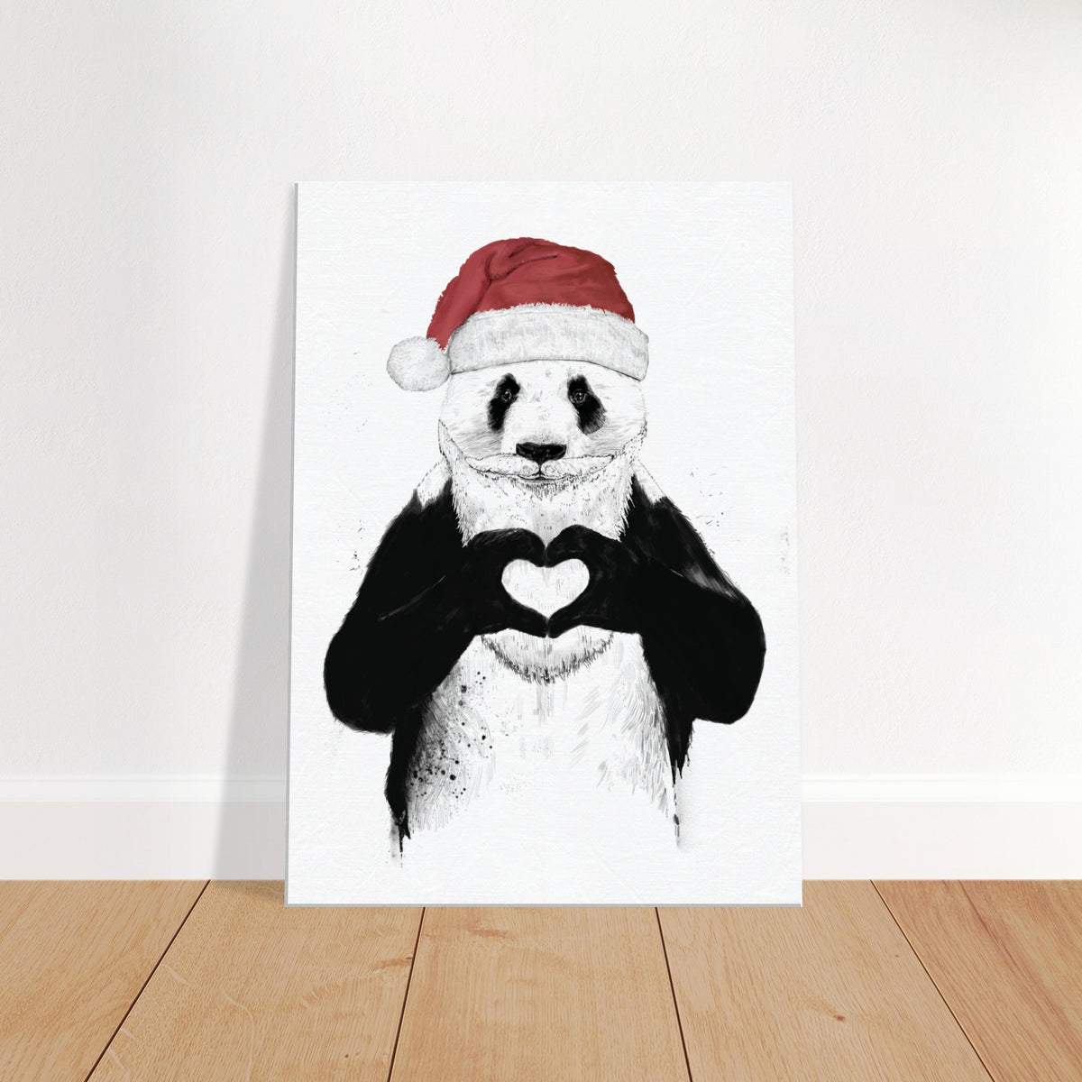 Weihnachtsmann-Panda-Leinwand