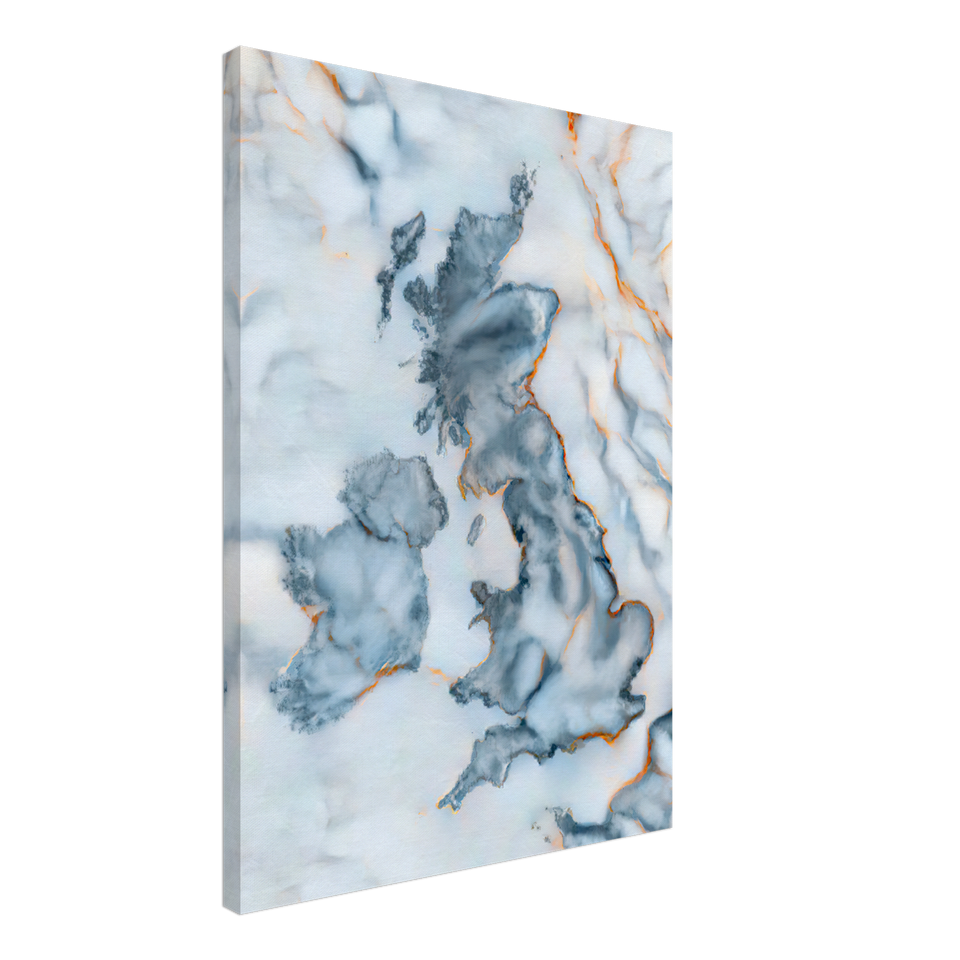 United Kingdom Marble Map Canvas