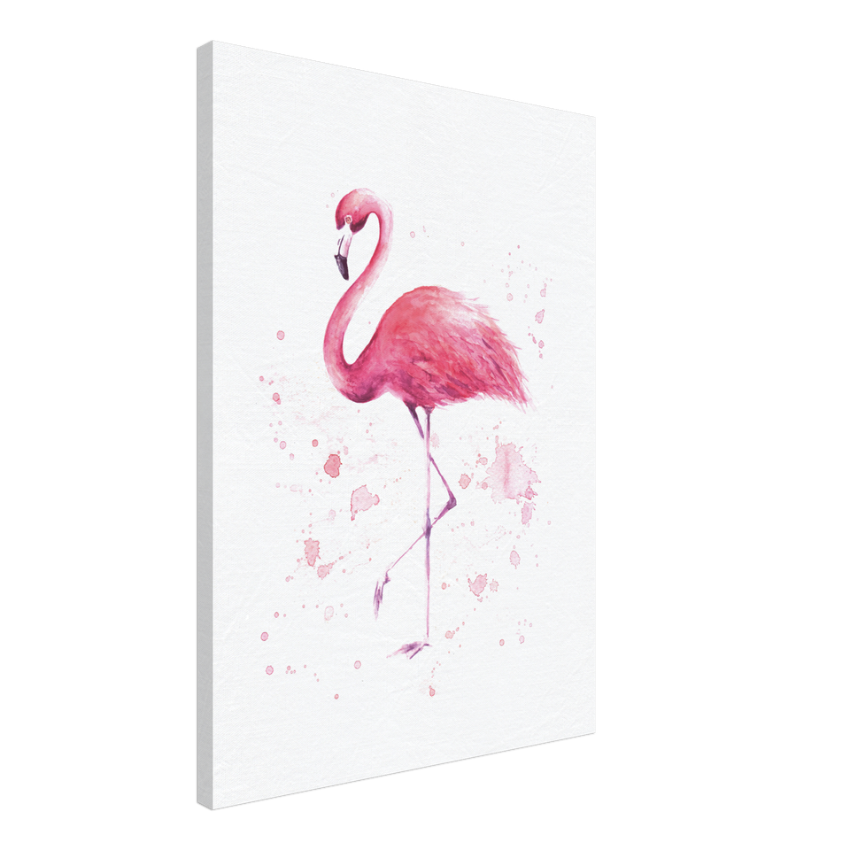 Watercolor Pink Flamingo Canvas