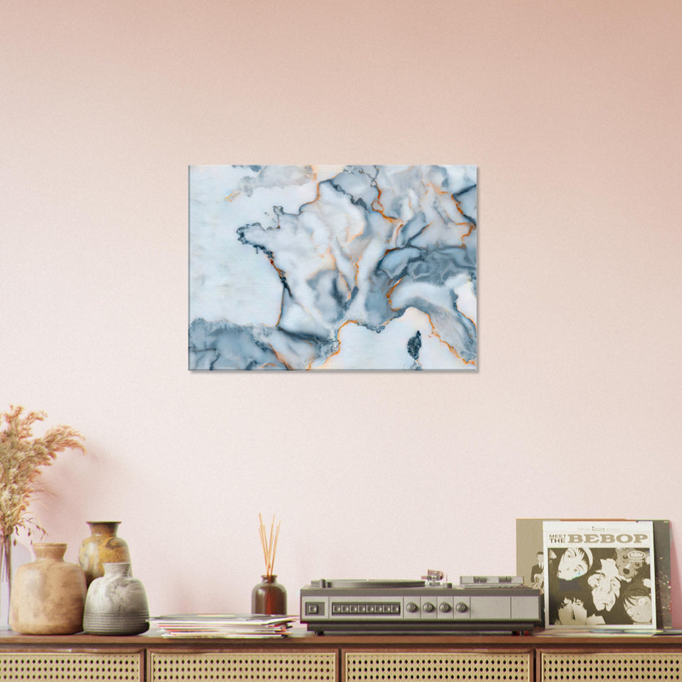 France Marble Map Canvas