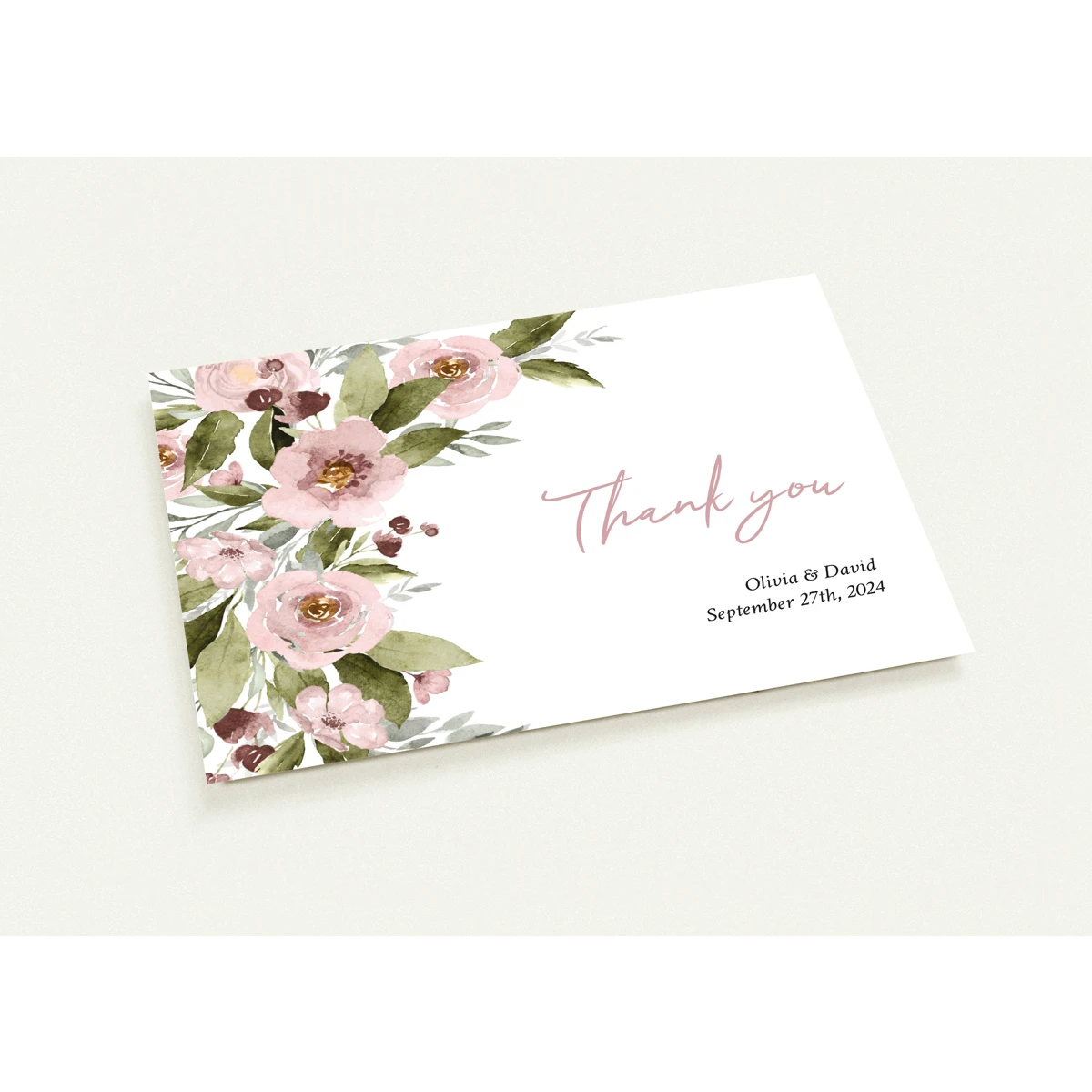 Watercolor Wedding Thank You Cards