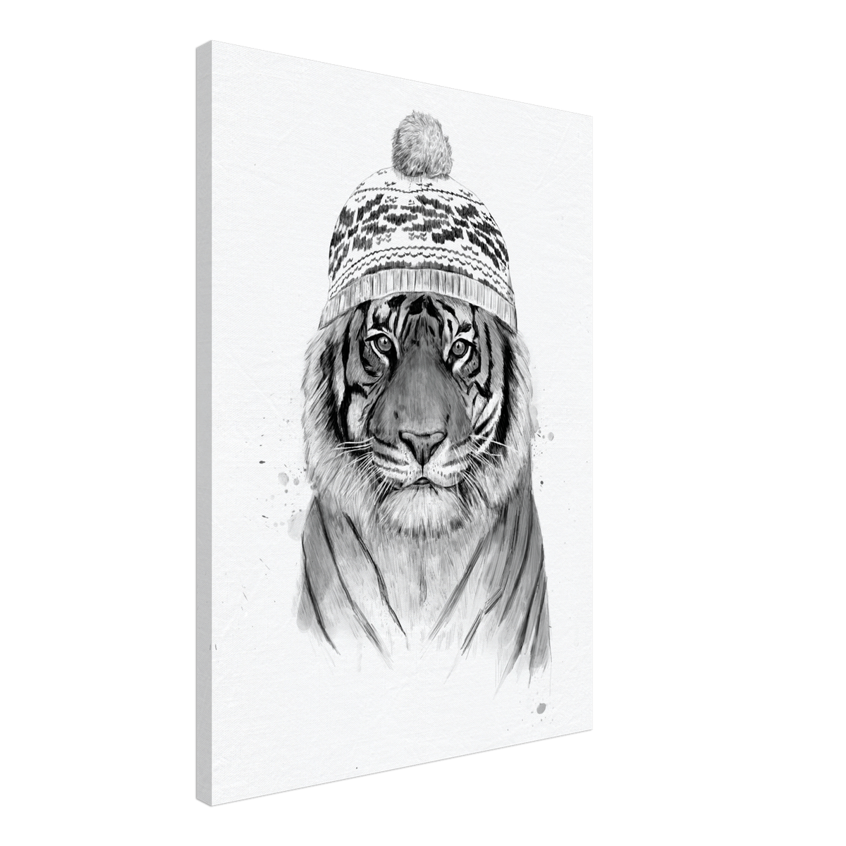 Siberian Tiger BW Canvas