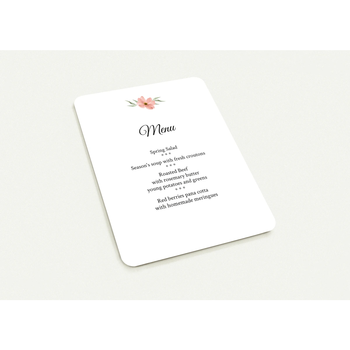 Communion Menu Cards