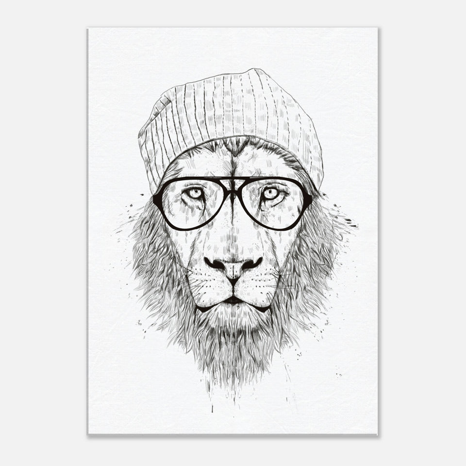 Cool Lion BW Canvas