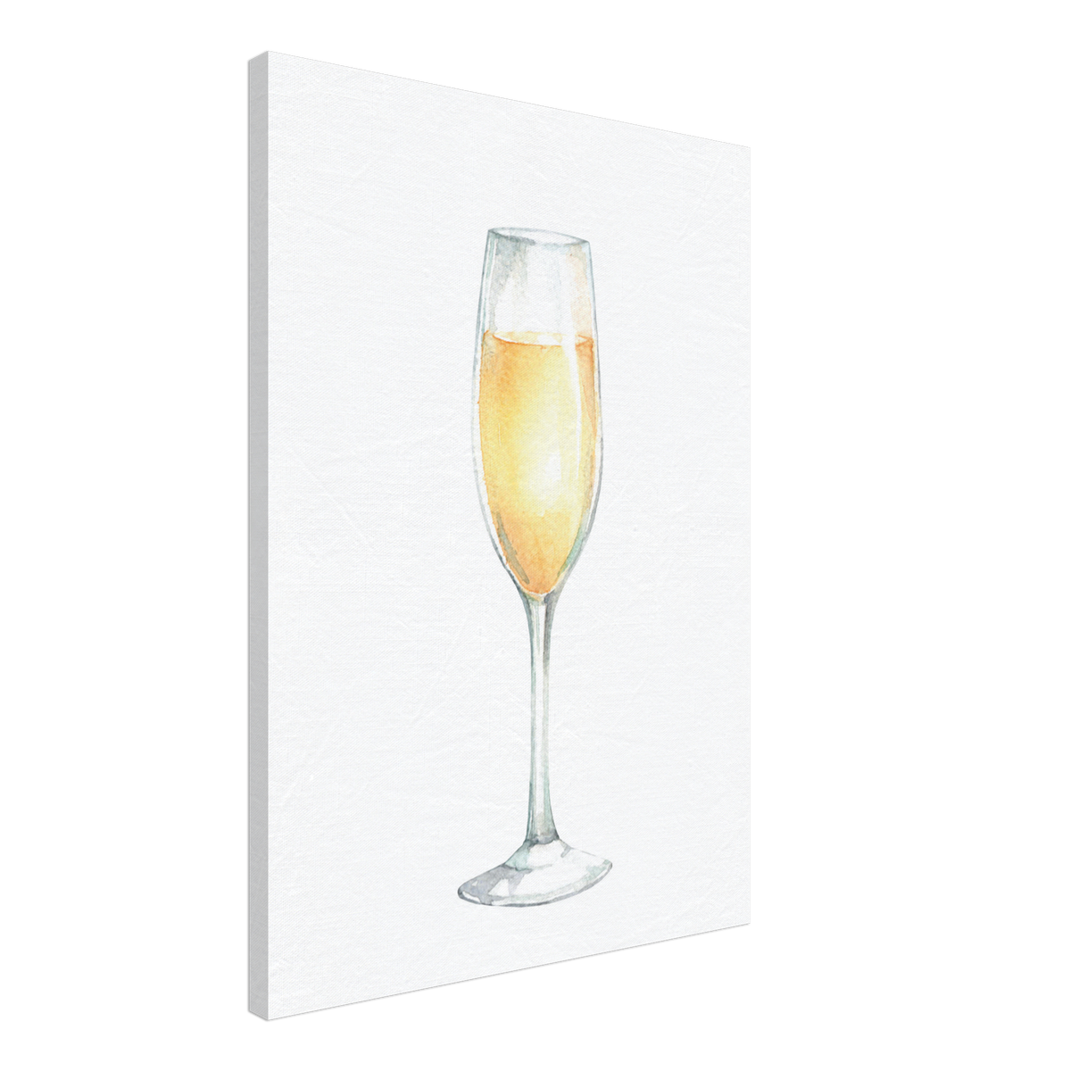 Watercolor Champagne Glass Canvas