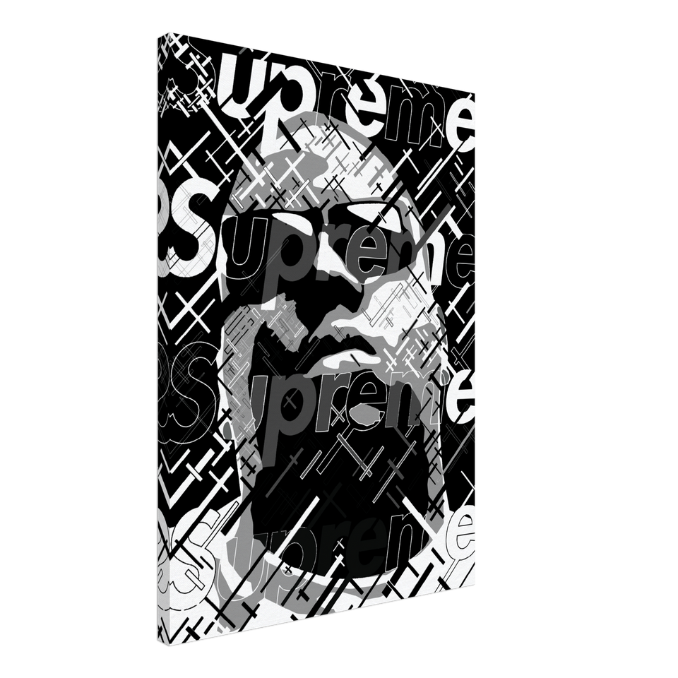 Big Supreme Black And White Canvas