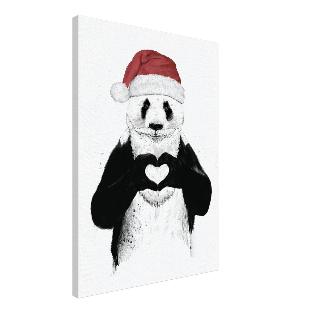 Weihnachtsmann-Panda-Leinwand