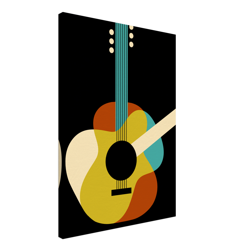 Vintage Guitar Illustration Canvas