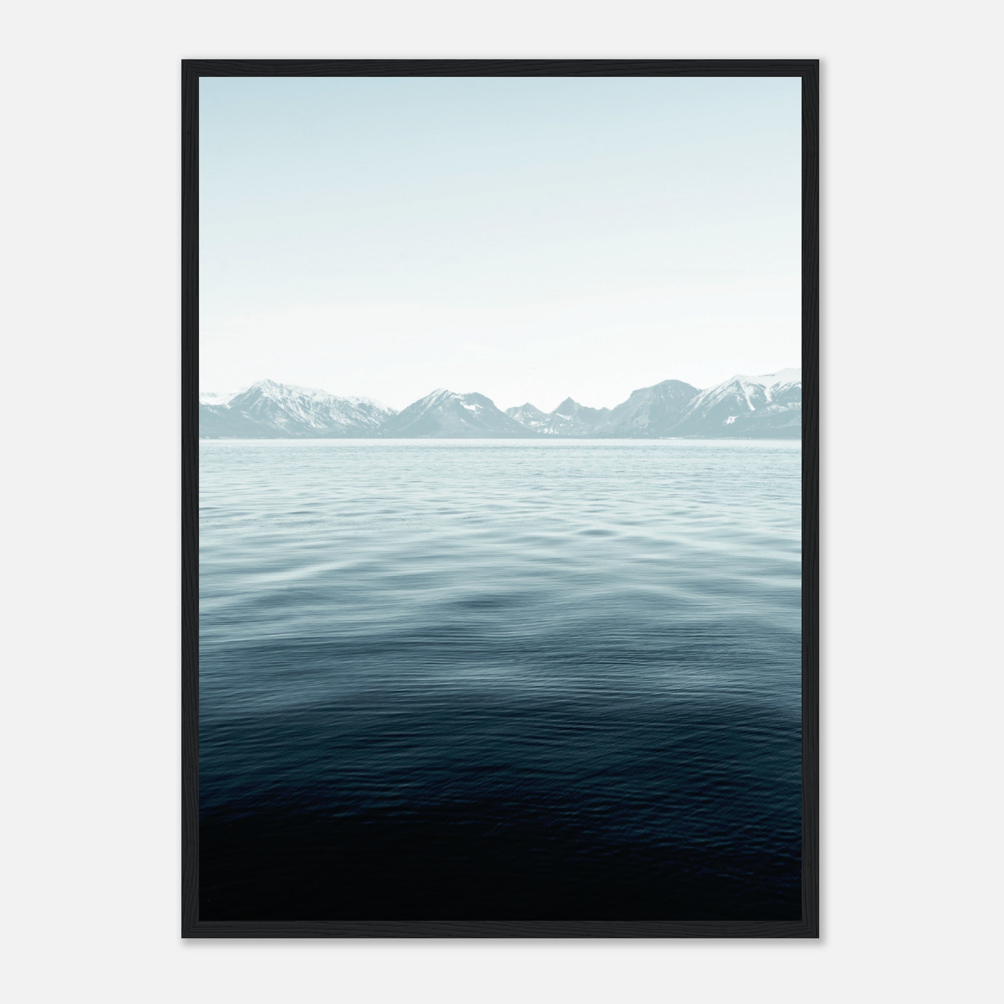 Wavy Lake With Mountain Range In The Distance Poster