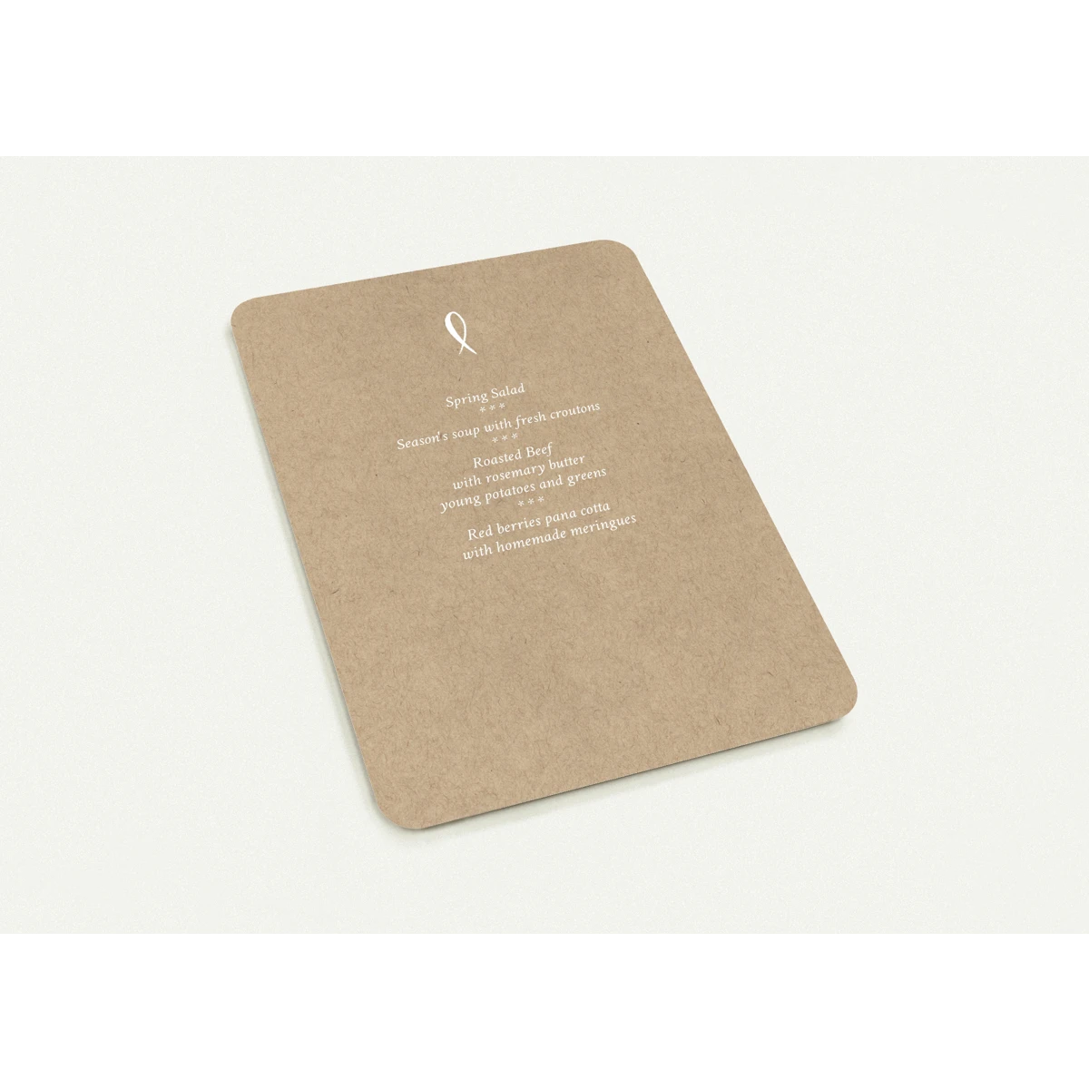 Confirmation Menu Cards