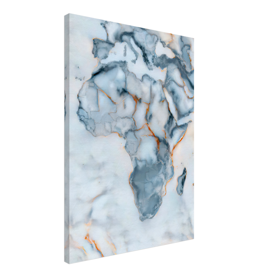 Africa Marble Map Canvas