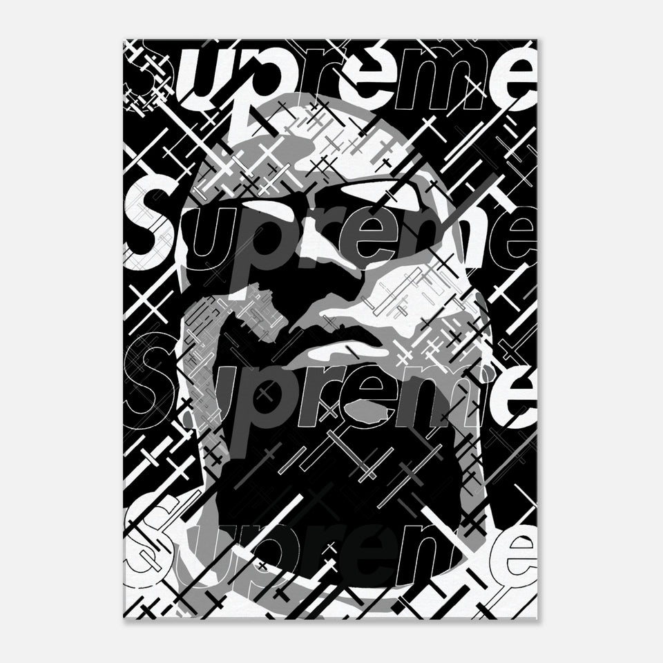 Big Supreme Black And White Canvas