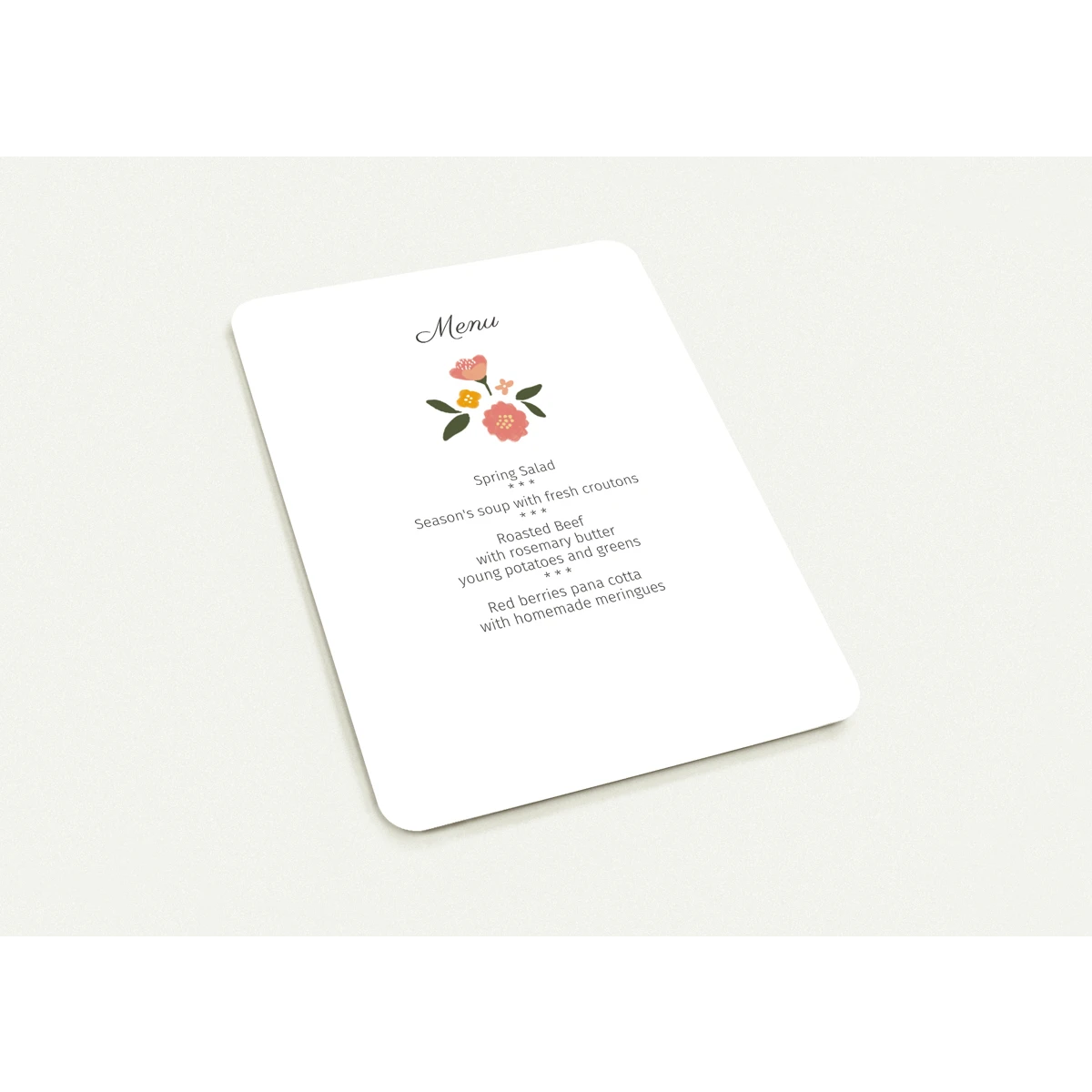 Communion Menu Cards