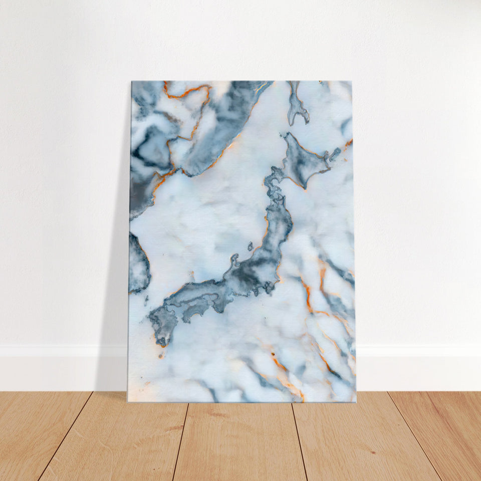 Japan Marble Map Canvas