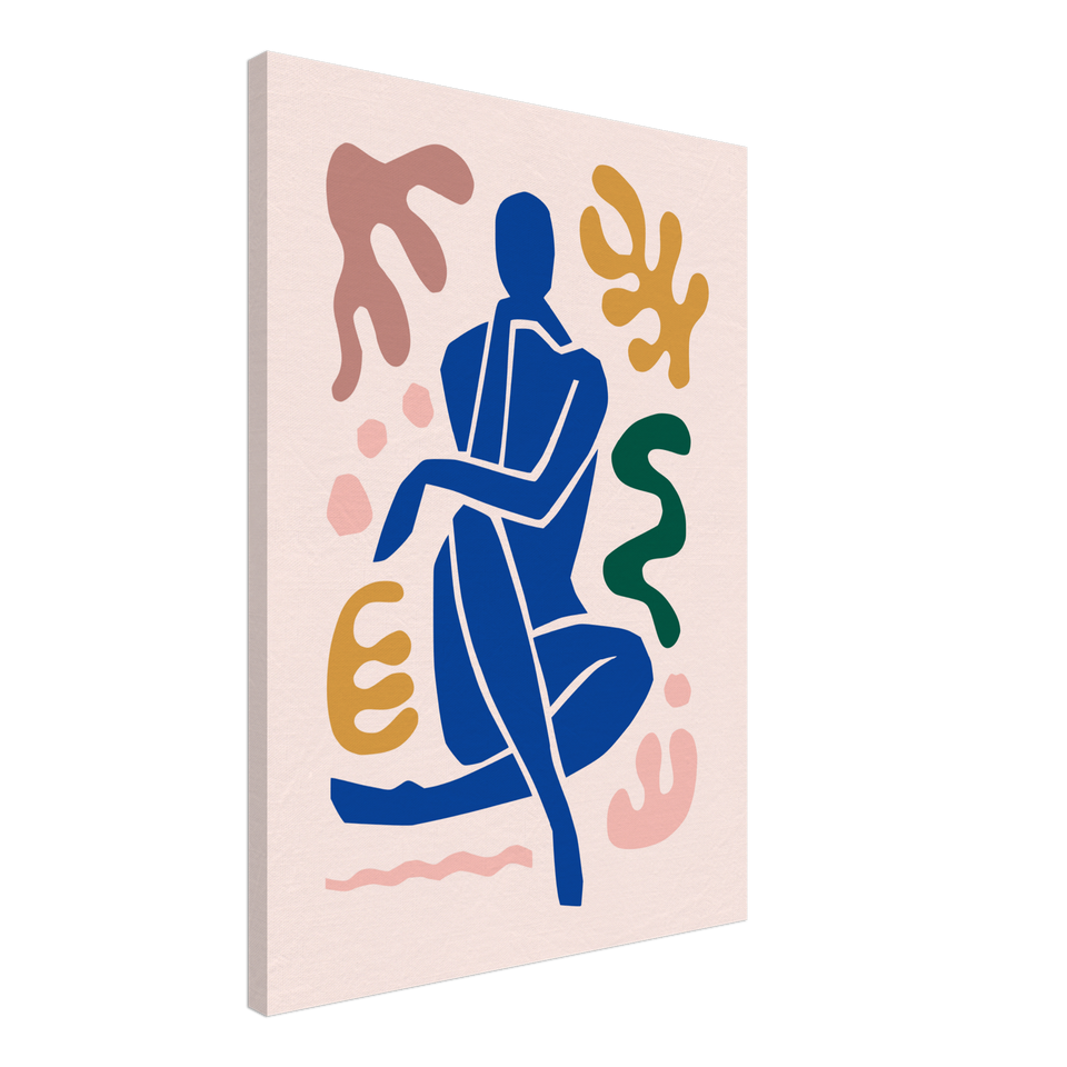 Matisse-inspirierte abstrakte weibliche Figur auf Leinwand