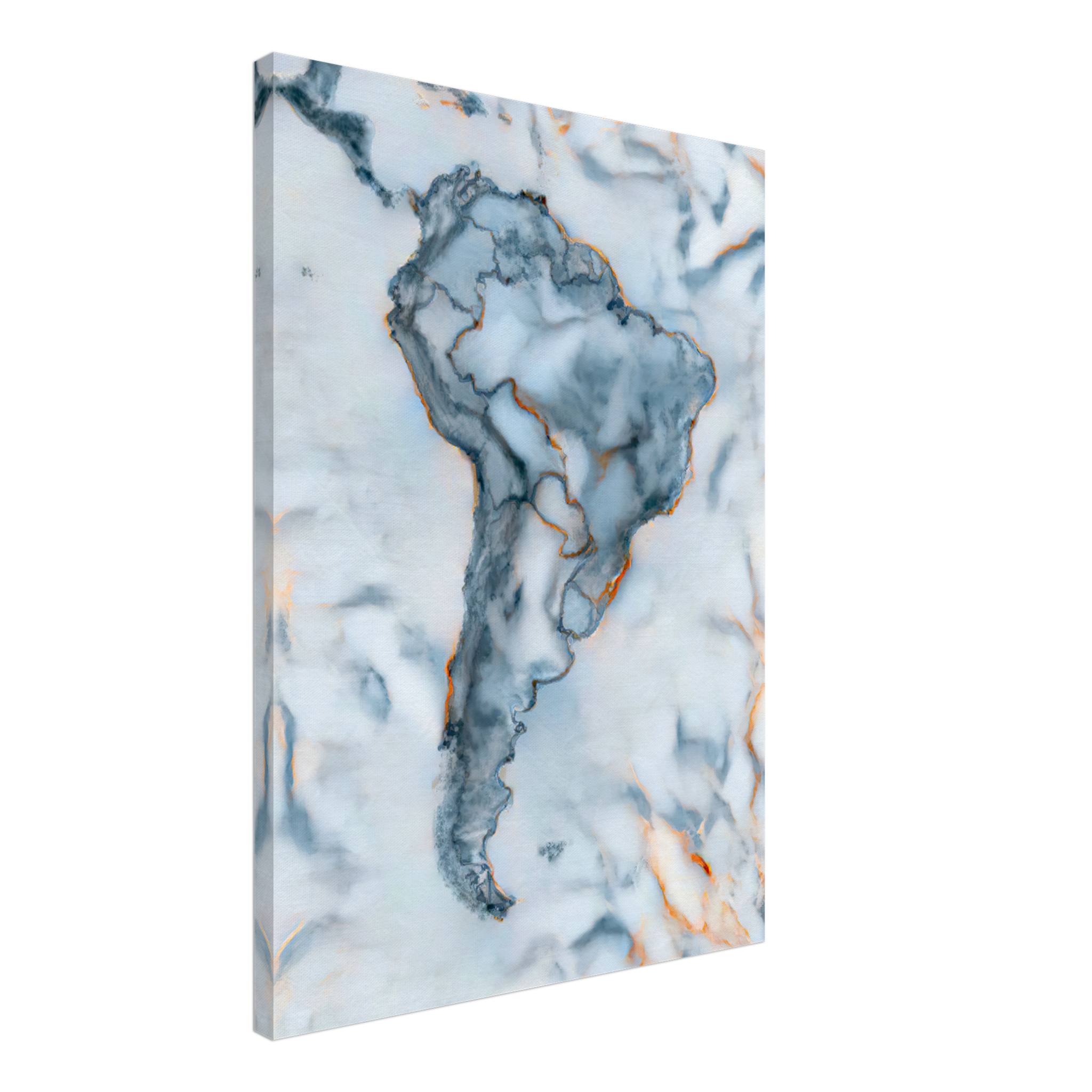 South America Marble Map Canvas