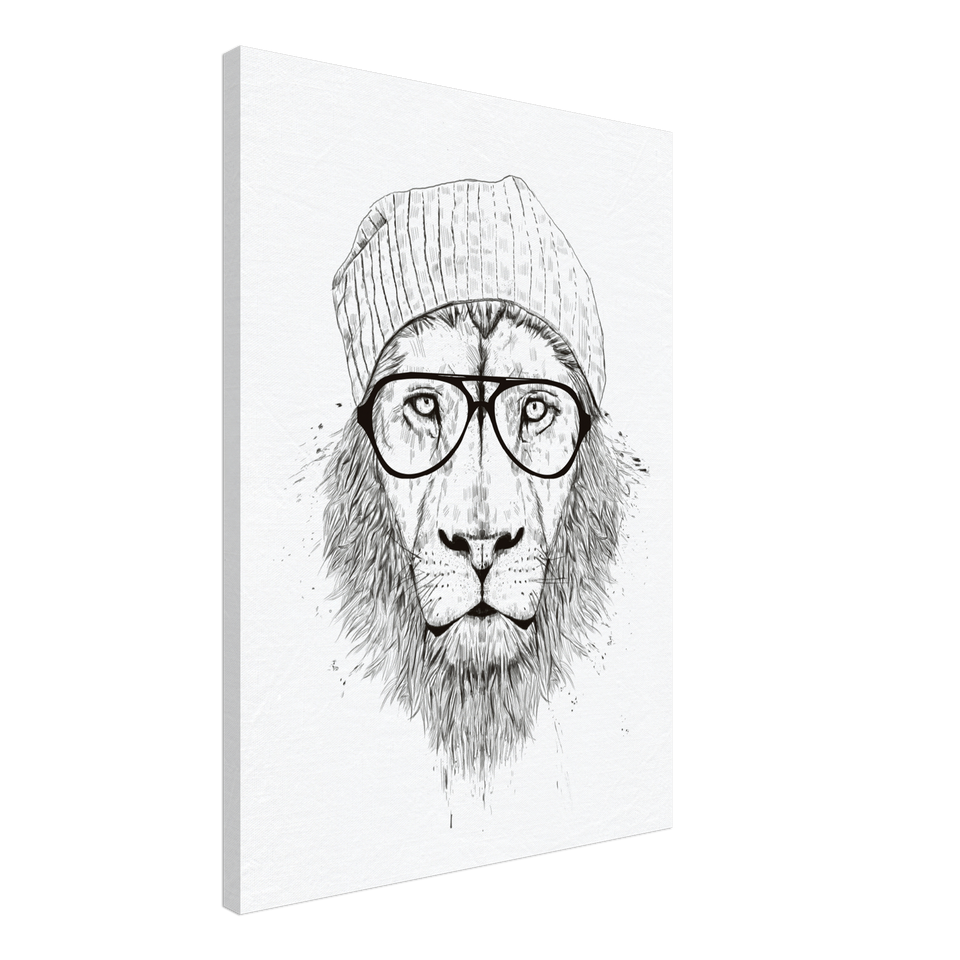 Cool Lion BW Canvas