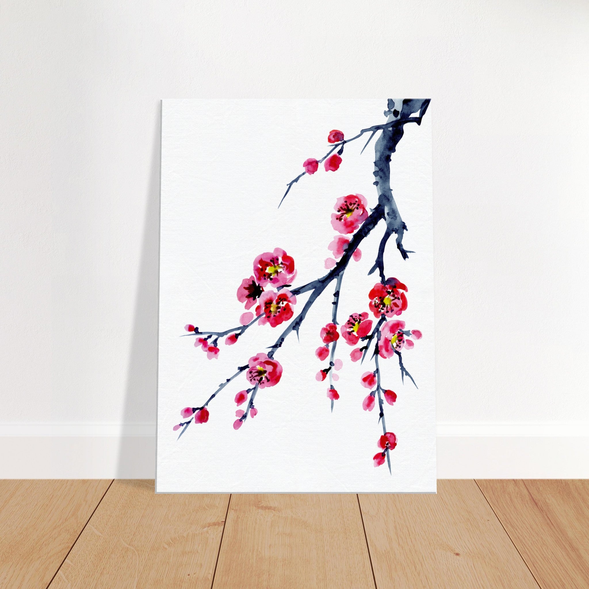 Painted Plum Flower Canvas