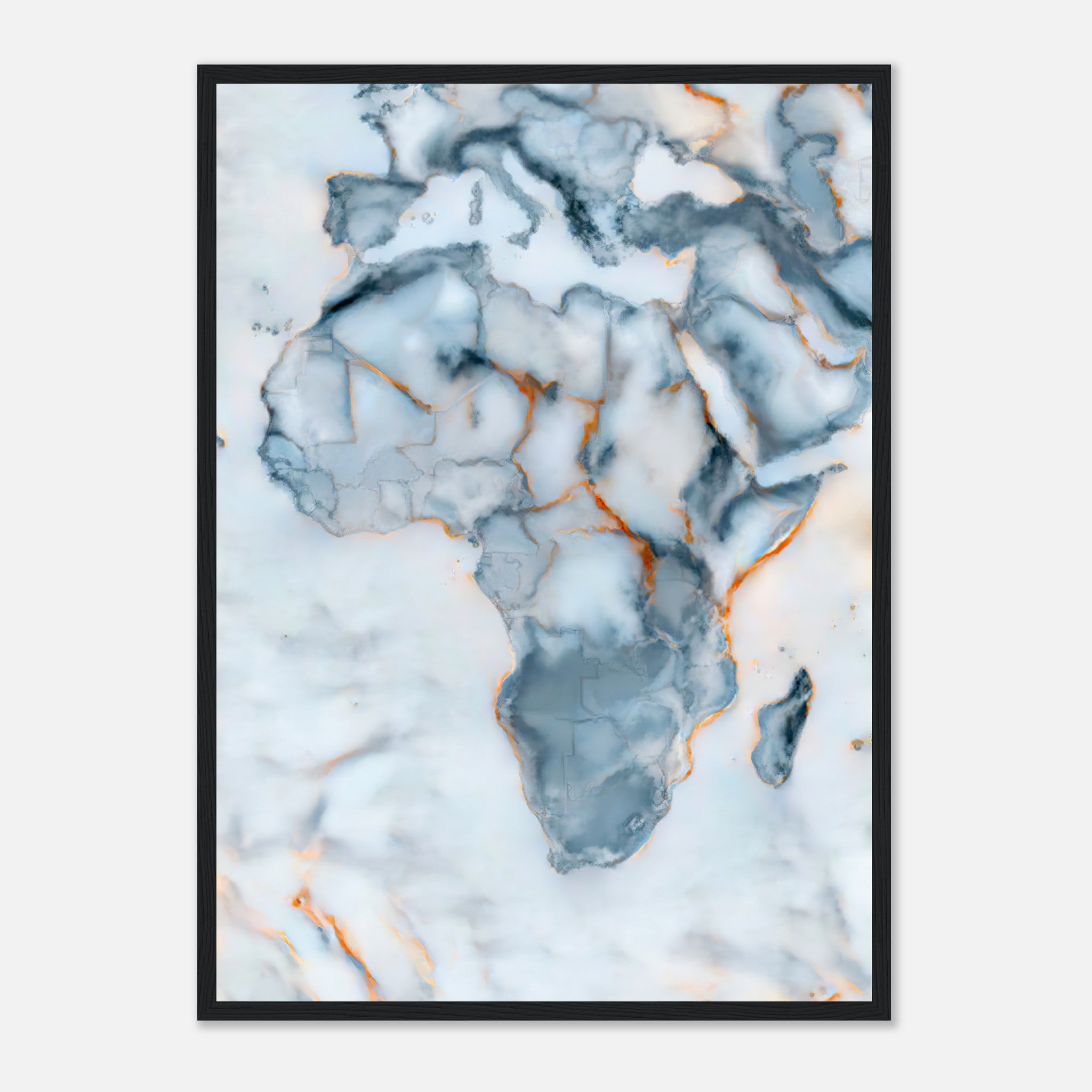 Mapa de mármol de África Póster