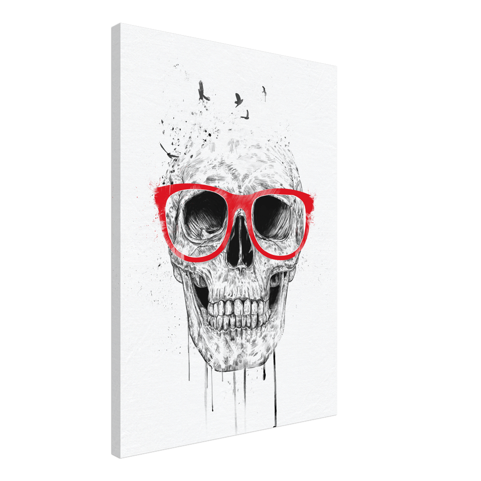 Skull With Red Glasses Canvas