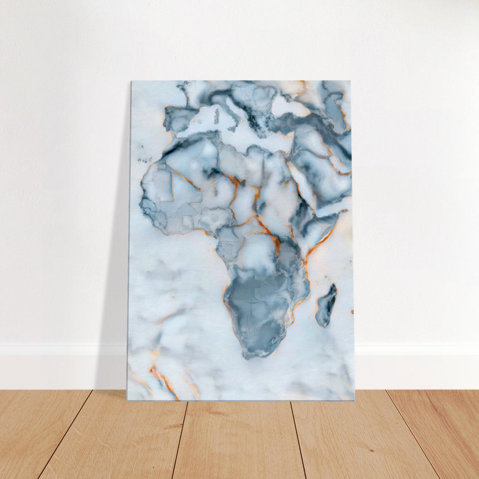 Africa Marble Map Canvas