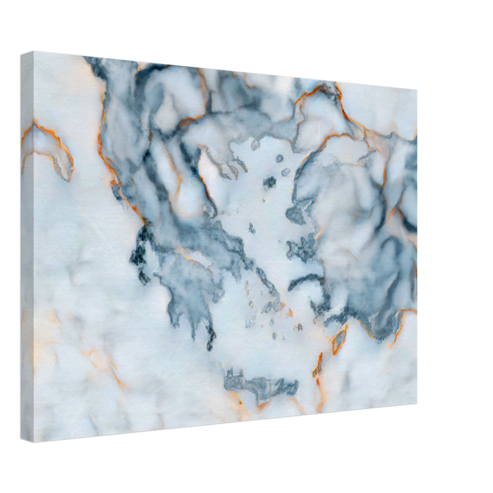 Greece Marble Map Canvas