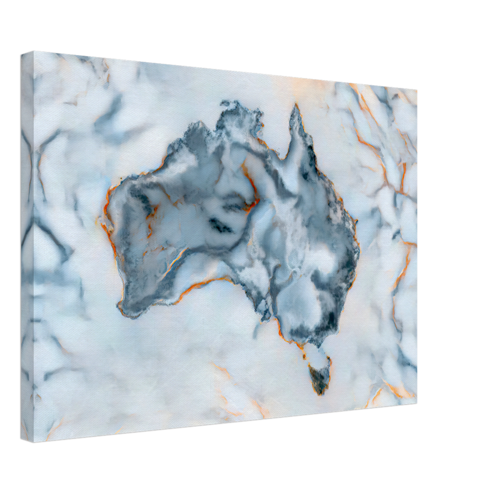 Australia Marble Map Canvas