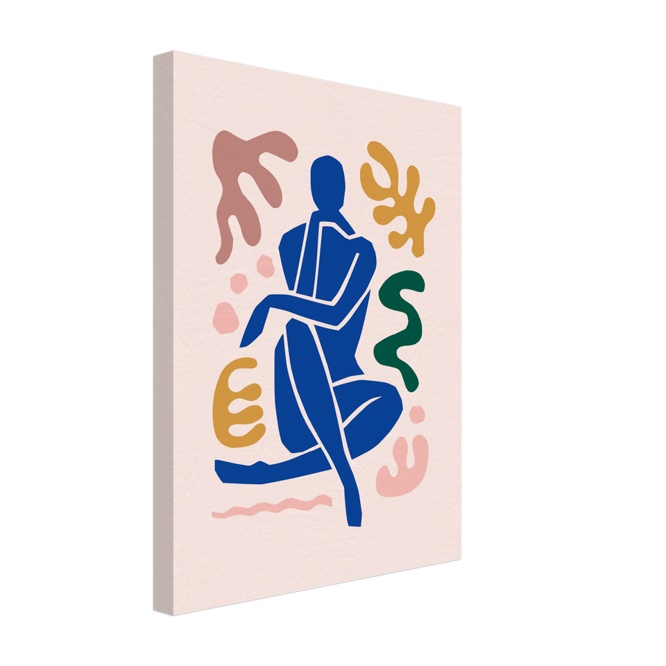 Matisse-inspirierte abstrakte weibliche Figur auf Leinwand