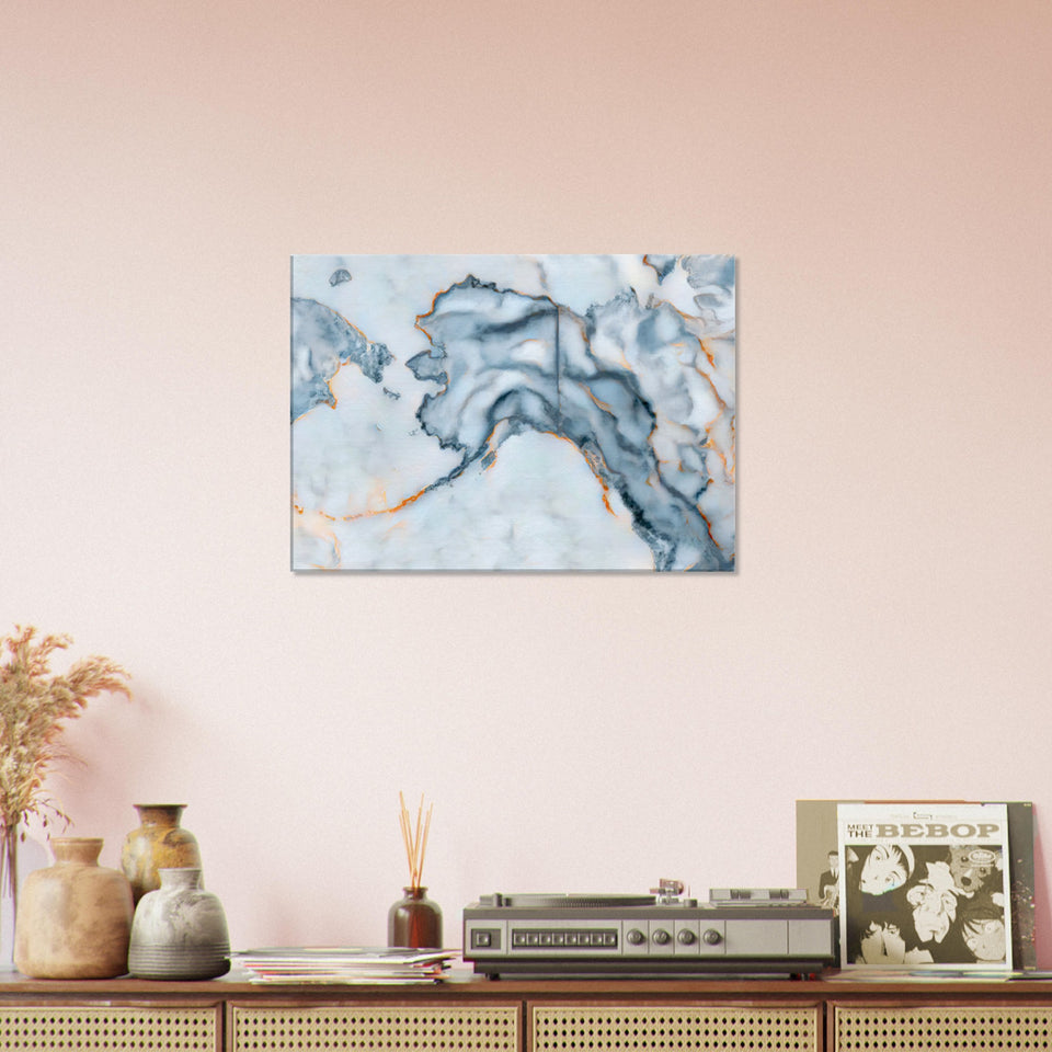 Alaska Marble Map Canvas