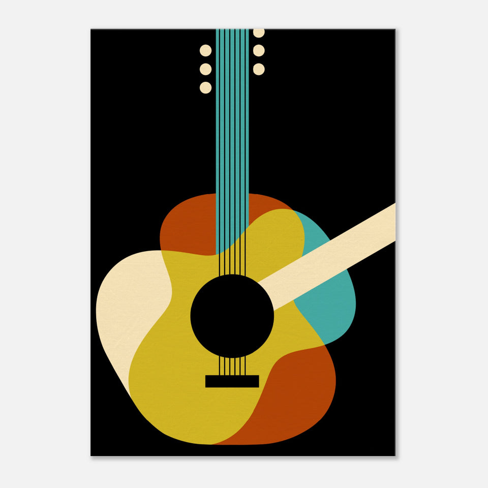 Vintage Guitar Illustration Canvas