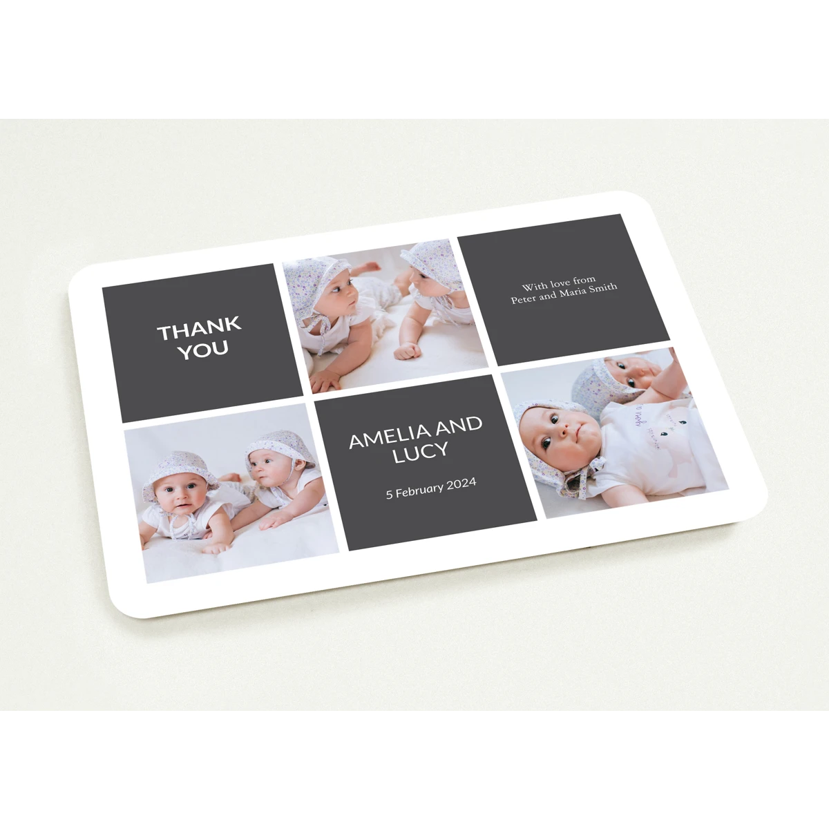 Baby Thank You Cards for Twins