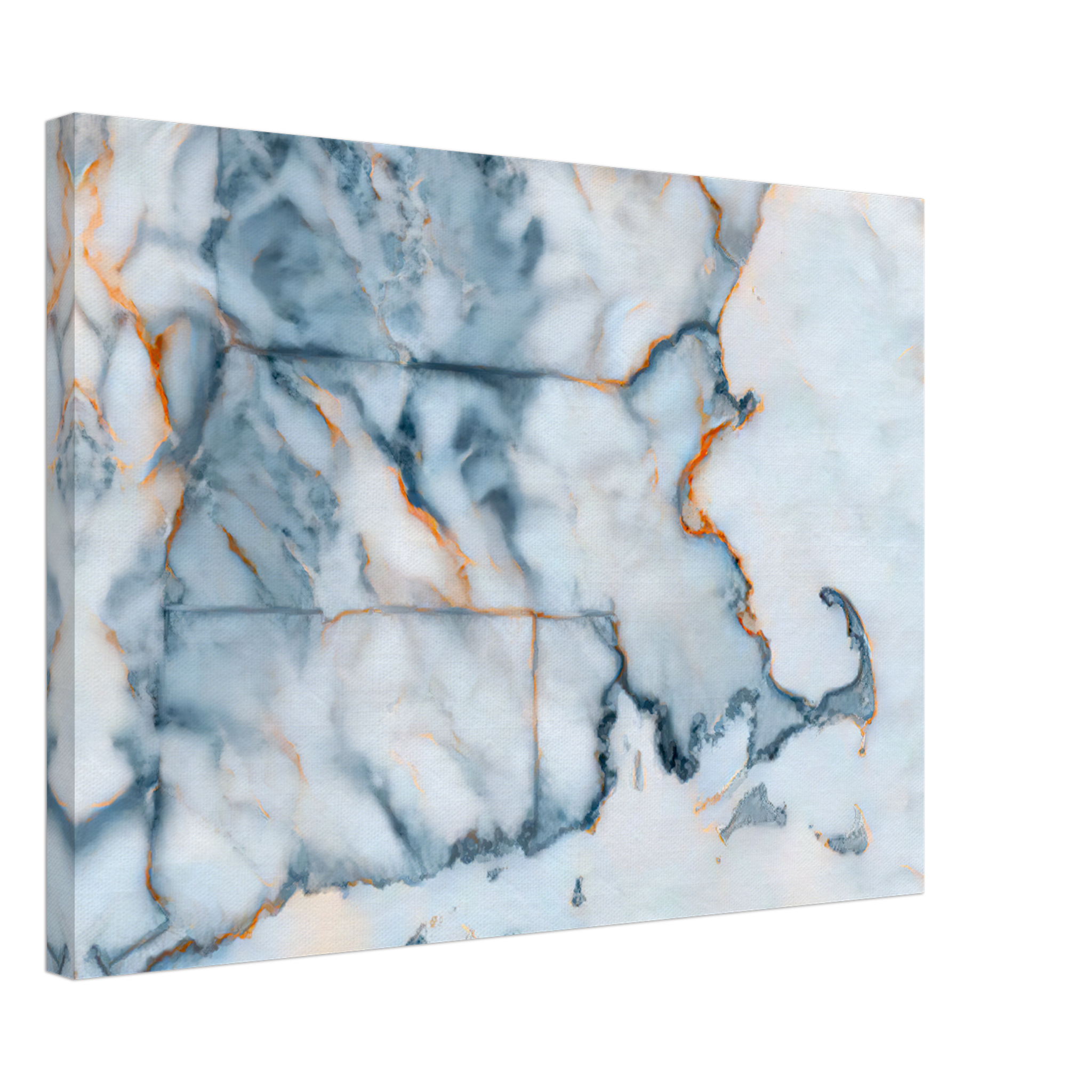 Massachusetts Marble Map Canvas