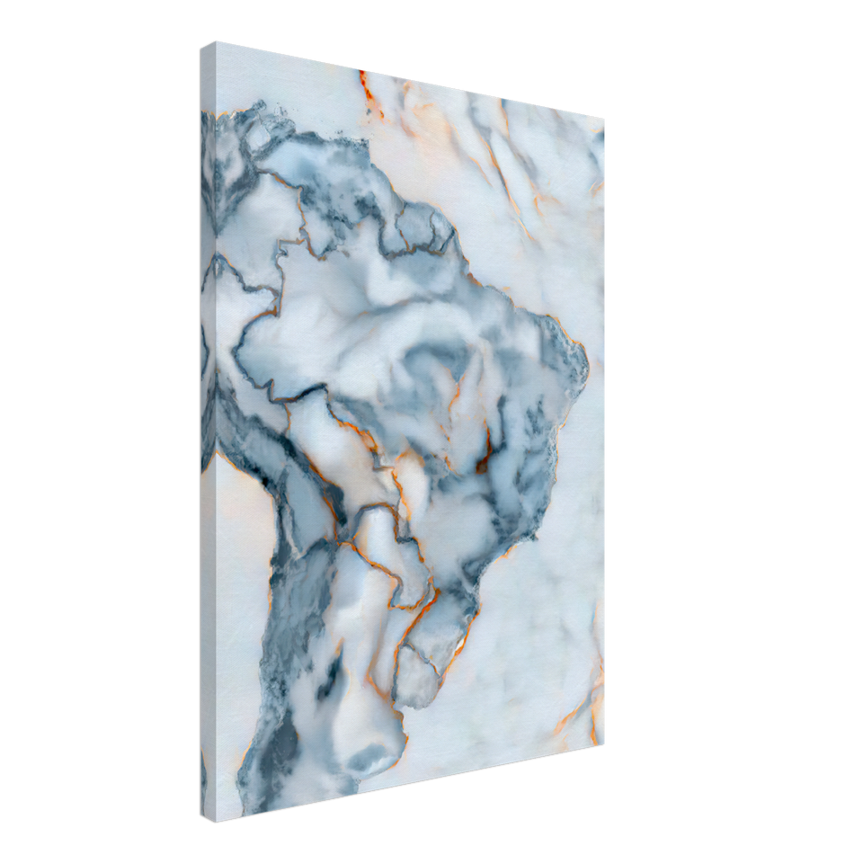 Brazil Marble Map Canvas