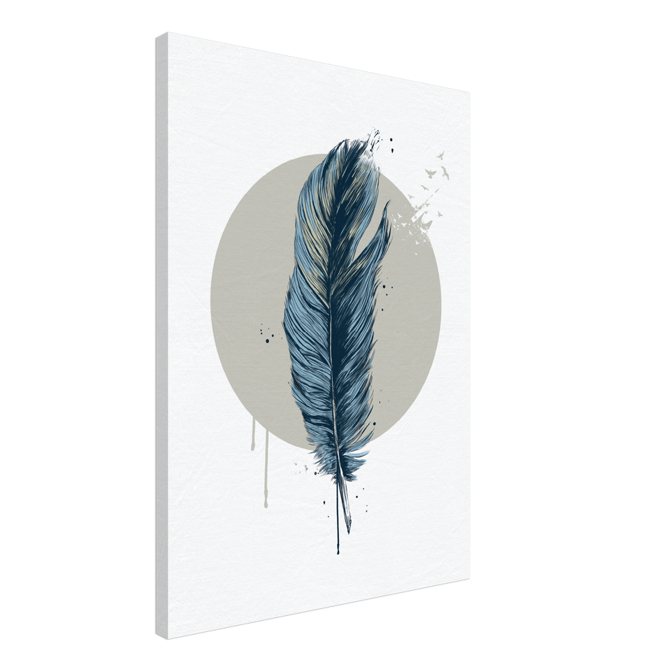 Feather In A Circle Canvas