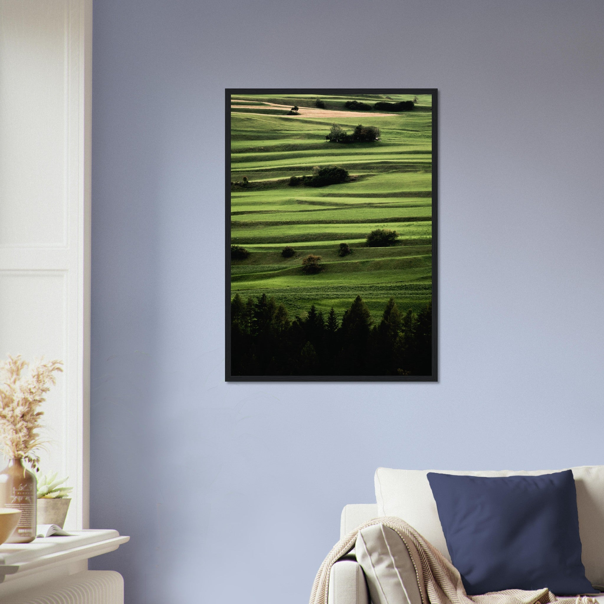 Layers Of Green Mountain Fields Poster