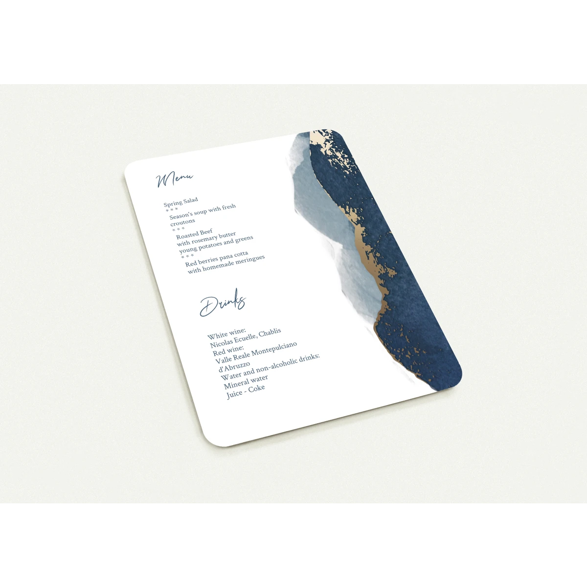 Confirmation Cartes de menu