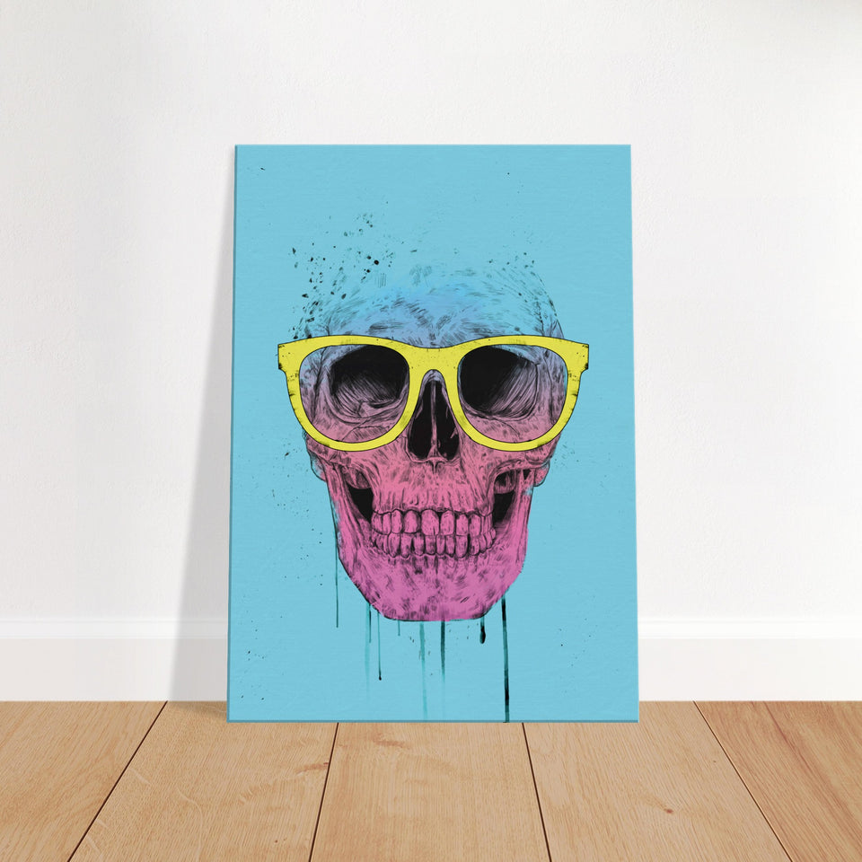 Pop Art Totenkopf mit Brille Leinwand